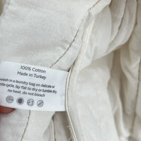 The Handloom Los Angeles Cotton Long Line Open Shacket Quilted Sz S/M - Picture 5 of 5